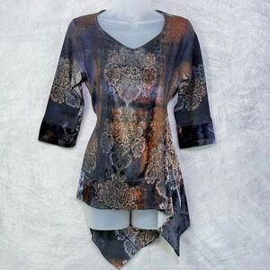 Whimsigoth velvet Handkerchief Top Womens Sz S Fairy Grunge Indie y2k boho